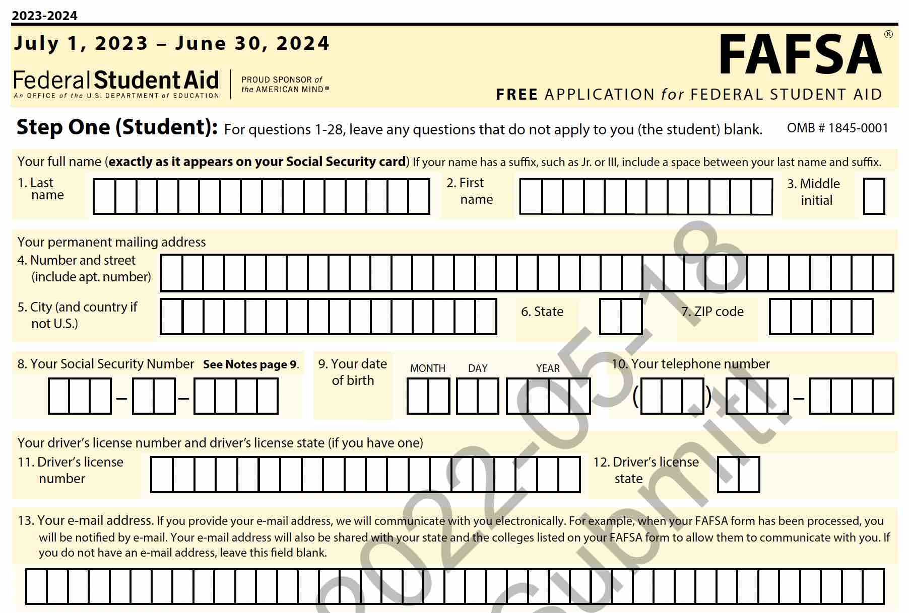 Free Printable Fafsa Form Printable Form Templates And Letter